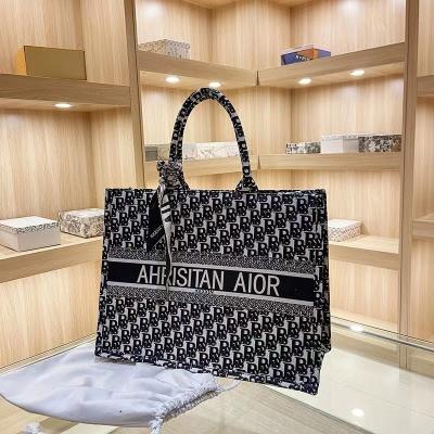 China High quality 2022 fashion mirror quality aior flower printing luxury designer purses diora handbags for women tote bag canvas for sale