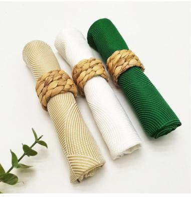 China Hot water squash dining table decoration sale squash handwoven knitted napkin ring for home western food for sale