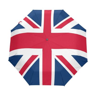 China Folding Union Jack British Flag 3 Fold Automatic Open Narrow Umbrella for sale