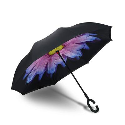 China Safety Inverted Umbrella, Large Double Layer Windproof Canopy, Large Straight Reverse Inside Umbrellas For Car, Rain, for sale