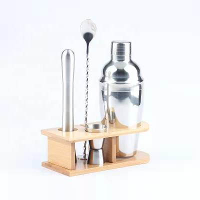 China Homestia 4 Pcs Metal Cocktail Shaker Bar Set Stainless Steel Bartender Kit for sale