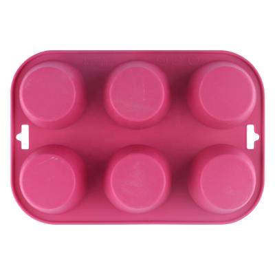 China 6 Cavity Silicone Cupcake Mold Silicone Baking Viable Cups for sale