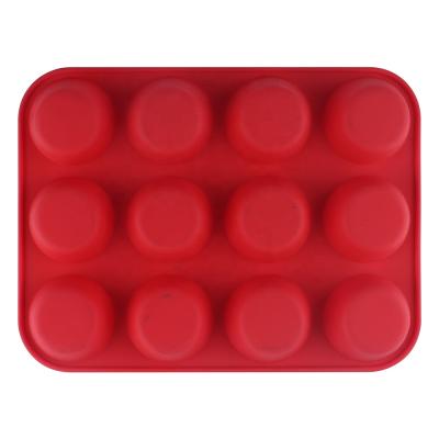 China 12 Cavity Viable Silicone Mold Pudding Mold Cupcake Silicone Cookie Baking Mold for sale