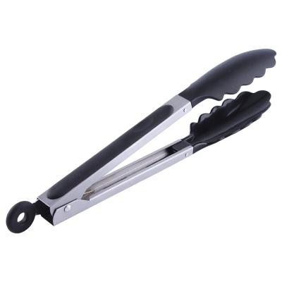 China Food Viable Heat Resistant Nylon Head Tongs With Non-Slip TPR Handle for sale