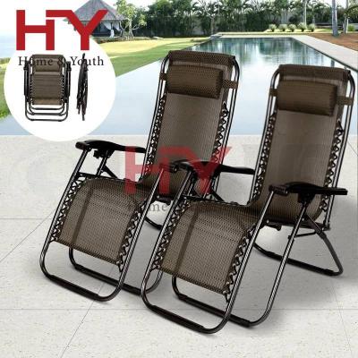 China Folding Leisure Chair Recliner Lounge Outdoor Beach Chairs in Paid Black for sale