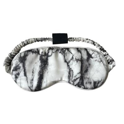 China Wholesale 22mm Anti-puffiness Eye Mask Sleep White Marble Pure Silk Comfortable Silk Eye Mask for sale