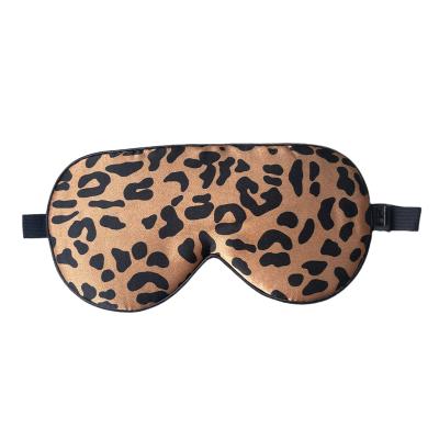 China 2021 New Anti-puffiness Custom Design Sleep Leopard Print Sleep Eye Mask 16mm Pure Silk Multi Color Silk Eye Mask for sale