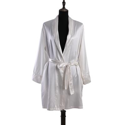 China Breathable 30 Momme 100% Pure Silk Robe For Women Soft Color Nightgown Long Pure Kimono Bathrobes for sale