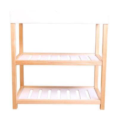 China Nashow LMLN-1904001 Simple Design White Natural Wooden Baby Care Changing Table Solid Wood for sale