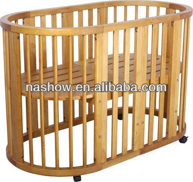 China Solid Wood Oval Baby Cradle for sale