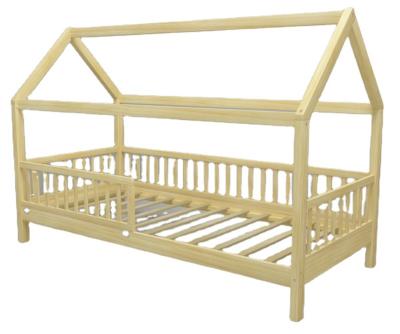 China Nashow LMKB-009 Henry Kids Bed Frame Natural Montessori Floor Bed Modern White Wooden Bed for sale