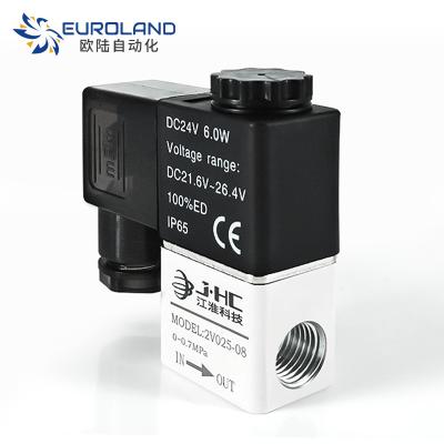 China 2V025-08 Mini 2 Ways 24VDC General Air Compressor Pneumatic Solenoid Valve for sale