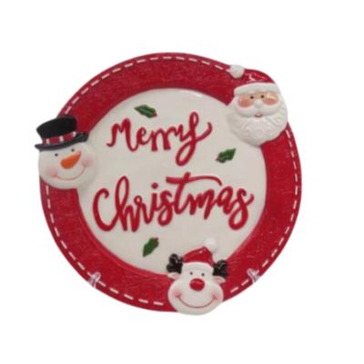 China Sustainable Christmas Gifts Snowman Shaped Ceramic Dish for sale