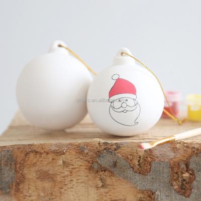 China Dolomite Personalized Christmas Baubles DIY Ceramic Ball Bauble for sale