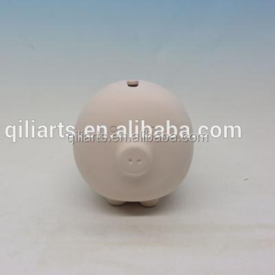 China Friendly Unpainted Ceramic Bisque Piggy Bank for sale