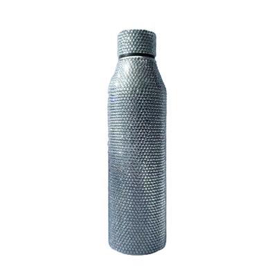 China Custom Stainless Steel PORTABLE Glass Cup Drink Bottle Bling Rhinestone Diamond Water Bottle For Daily Life for sale