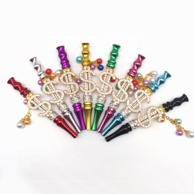 China Herb Tobacco Smoking Wholesale Hot Selling Weed Accessories Bling Accessories Smoking Rack Metal Pipes Hookah Dry Tips Luxury Dollar Gift Water Smoking Pipe for sale