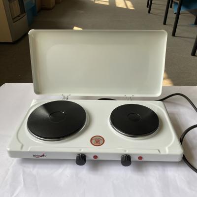 China With Cover 2021 G.H.E.A Factory SALE 2500W Double Burner Electric Cooker Hob Solid Portable Twin Hot Plate Stove With Cover for sale