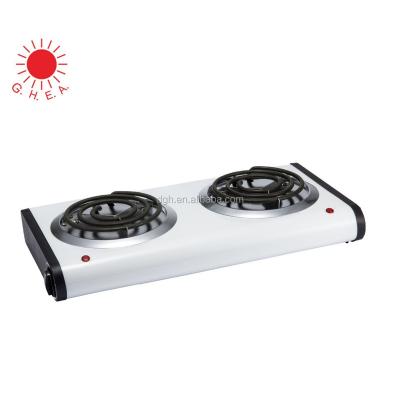 China 2021 FACTORY Outdoor 500W + 1000W Portable Solid Electric Hot Plate Cooker Double Burner With Hob Double Twin Griddle Cooking Stove for sale