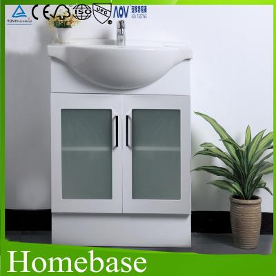 China Environmental Friendly Bathroom Vanity With Glass Doors for sale