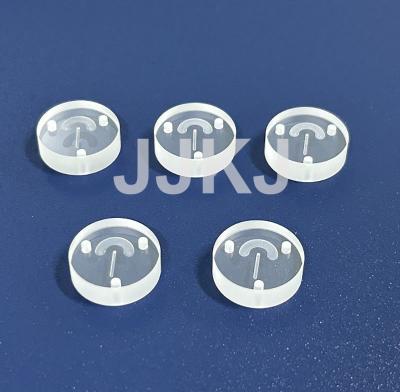 China Scratch Resistant Synthetic Sapphire Window Optic Sapphire Button With Grooves for sale