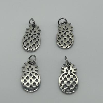 China Beach Wind High Quality Elegant 18k Gold Plated Stainless Steel Small Fruit Charm Pineapple Diy Pendant Necklace Jewelry Making for sale