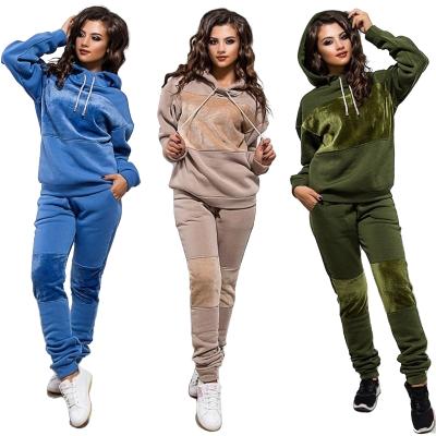 China New fashion QUICK DRY sweat suits for women hooded women ladies tracksuits sets joggling suits for sale