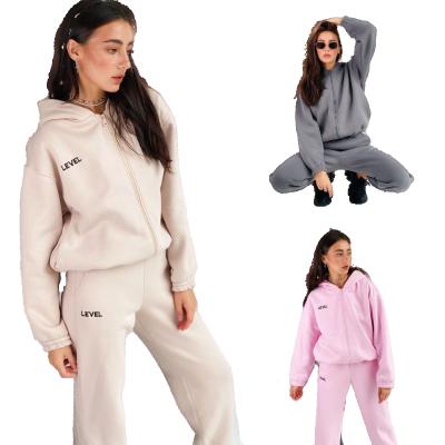 China Wholesale custom QUICK DRY hooded casual suit fashion loose joggling hoodie fitness wear two sets for sale