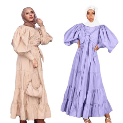 China Modest Muslimah Styling New Arrival Muslim Muslim Maxi Abaya Fashion Young Daily Wear Sleeves Breath Cotton Muslim Dress for sale