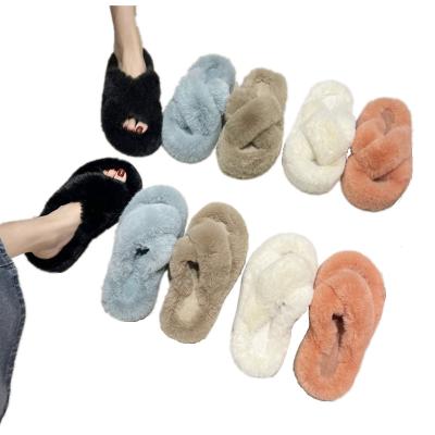 China Wholesale Custom Women's Fur Waist Slippers Fashion Trend Fluffy Slippers Lady for sale