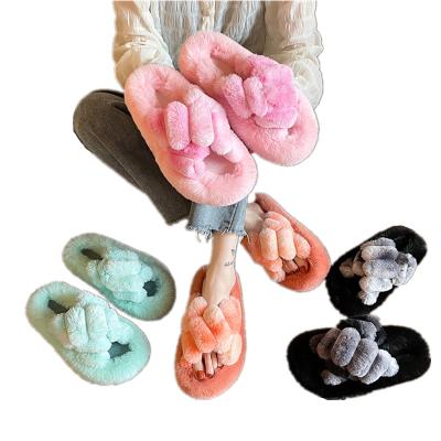 China Fashion Trend Ladies Hairy Slippers Shoes LADIES Women Fur Female Slippers for sale