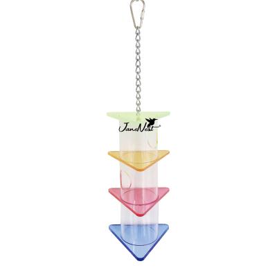 China Viable Plastic Clever Bird Toy , Acrylic Triple Hanging Tower Forager Bird Toy for sale