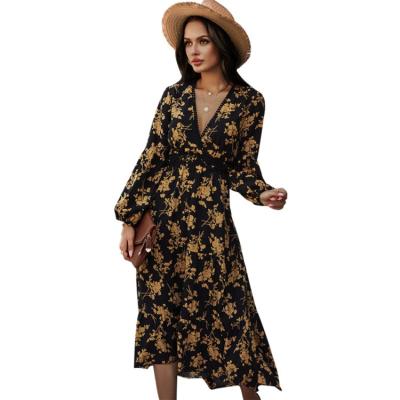 China 2021 Wholesale Anti-wrinkle China New Arrival Floral Printing Long Sleeve Casual Outfits For Women for sale