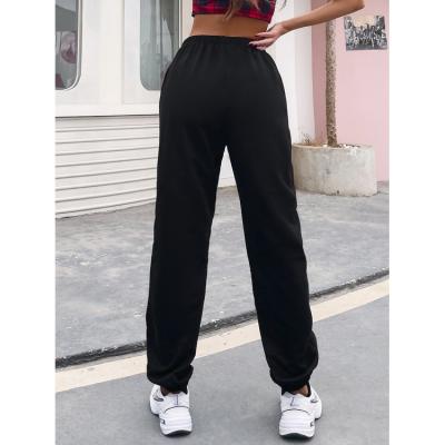 China Process Manufacturing Anti-pilling High Waist Trouser Exquisite Side Pocket Pants Pants Printed Women Sweatpants for sale