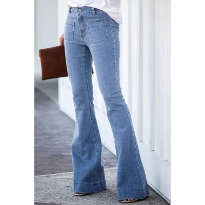 China Fashion Factory Breathable Design Vintage Flared Jean Women Denim Trousers Product Jeans for sale