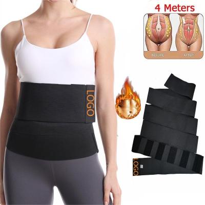 China Custom Breathable Logo Waist Wrap Waist Trainer Invisible Bandage Band Tummy Tummy Trimmer Belt Shaper For Belly Lose Weight for sale