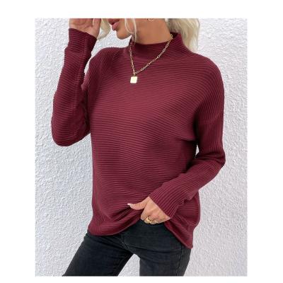 China 2022 Autumn Women's Knitted Knitted Yarn Fitted Half Collar Solid Color Anti-Wrinkle Cashmere High Collar Sweater for sale