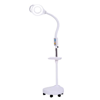 China Hot Sales Plastic Lamp With Magnifier Floor Stand Adjustable Lighted Magnifier Led Lighted Magnifying Glass for sale