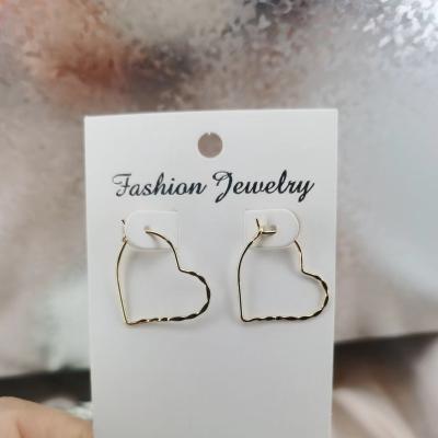 China Other trend fashion front atmosphere wire earrings white gold heart brass plated earrings for sale