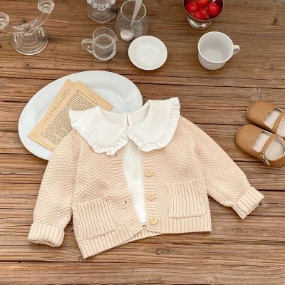 China Winter Autumn Baby Toddler Clothing Embroidery Girls Anti-Shrink Children Coat Knitted Sweater Cardigan for sale