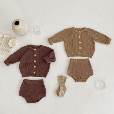 China 2pieces Baby Toddler Clothing Anti-Shrink Embroidery Girls Kids Style Fashion Knitted Sweater Set for sale