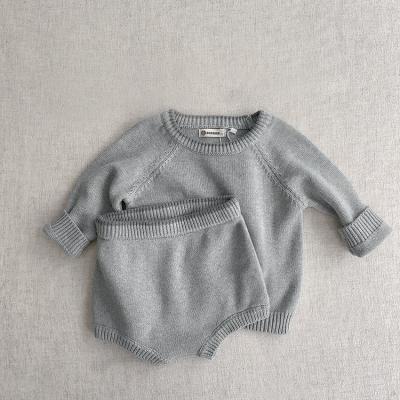 China 2pieces Baby Toddler Anti-Shrink Kids Clothes Embroidery Kids Fashion Knitted Sweater Set for sale