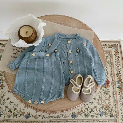 China Baby Toddler Anti-Shrink Kids Clothes Kids Fashion Style Outfits Girl Corduroy Embroidery Flora Tops Dresses Romper Sets for sale