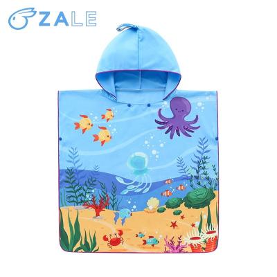 China Wholesale Custom Made QUICK DRY Tie Children's Bathrobes Microfiber Beach Towel Outdoor Beach Dressing Vacation Swimming Hooded Coat for sale