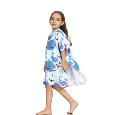 China Zale 2018 High Quality Skin Friendly Chamois Bathrobe QUICK DRY For Kids Baby Bath Animal Terry Cloth Hoodie Towel for sale