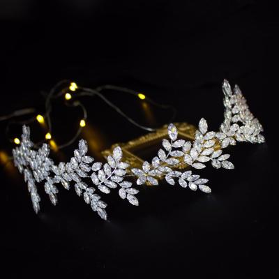 China Wig Shinning The Popular CZ Bridal Zircon Bridal Zirconia Headpiece Wedding Accessories Tiara Bohua Jewelry Women's Hair Women Pageant Pageant Wig For Women for sale