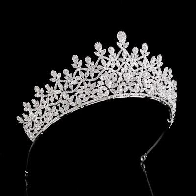 China Fashionable New Vintage CZ Zirconia Hair Jewelry Women's Elegant Wedding Hair Jewelry Queen's Crown Tiaras Tiaras Wedding Crown Pageant Headpiece Beauty Queen Tiara for sale