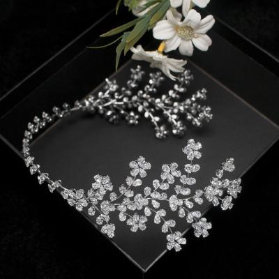 China Wedding Bridal Zirconia Copper Popular Zircon Hair Vine Headband Hair Accessories Material for sale