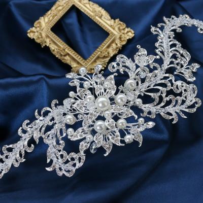 China Handmade Headpiece Wedding Bridal Bridal Rhinestone Pearl Pageant Hair Accessories Headpiece Headwear For Women for sale