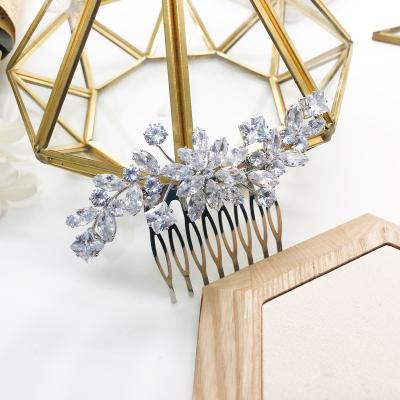 China New Design GS0078 Large Rhinestone Cubic Zirconia Wedding Hair Comb for sale